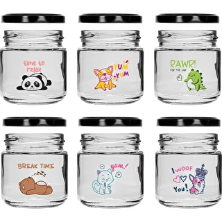 Twist-off jar for children, 212 ml, with print and lid, 6 pcs – photo 3