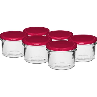 235 ml twist-off jar with burgundy lids - 6 pcs