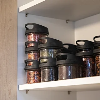 Glass container, 235 ml, with a lid for hanging – photo 7
