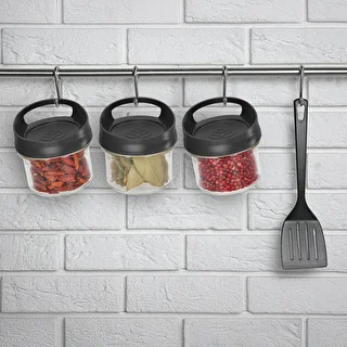 Glass container, 235 ml, with a lid for hanging – photo 6