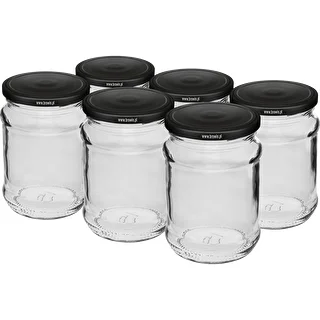 250 ml twist-off jar with black lids - 6 pcs