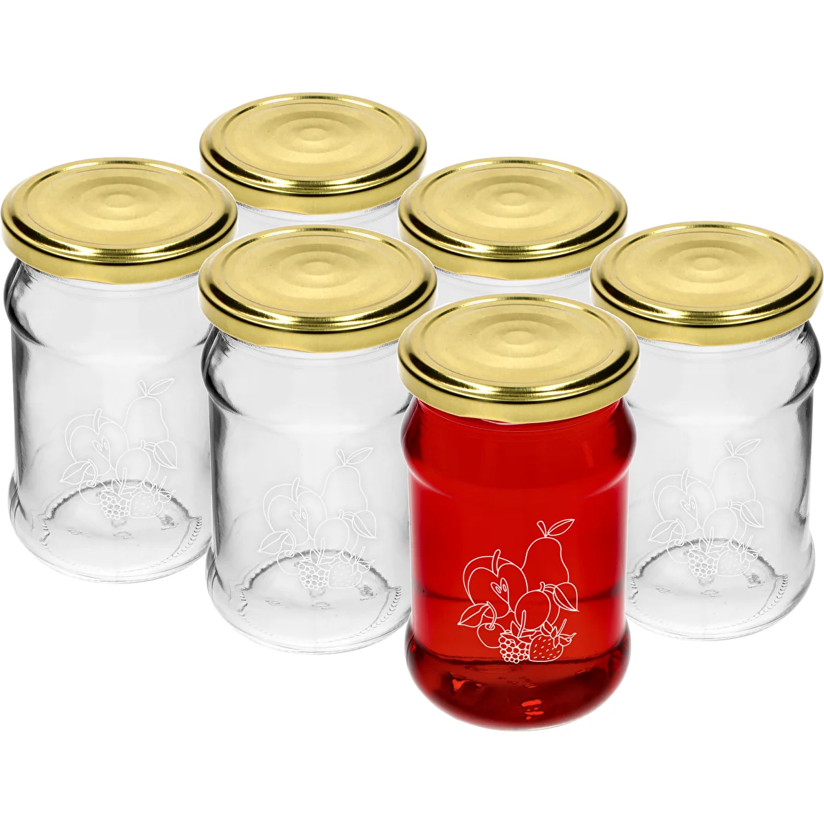 Twist off jar, 300 ml, with “Fruit” print and Ø66/4 lid - 6 pcs.
