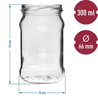 Twist off jar, 300 ml, with “Fruit” print and Ø66/4 lid - 6 pcs. – photo 6