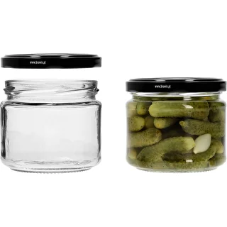 330 ml low jar with black Ø82/6 lid, 6 pcs – photo 5