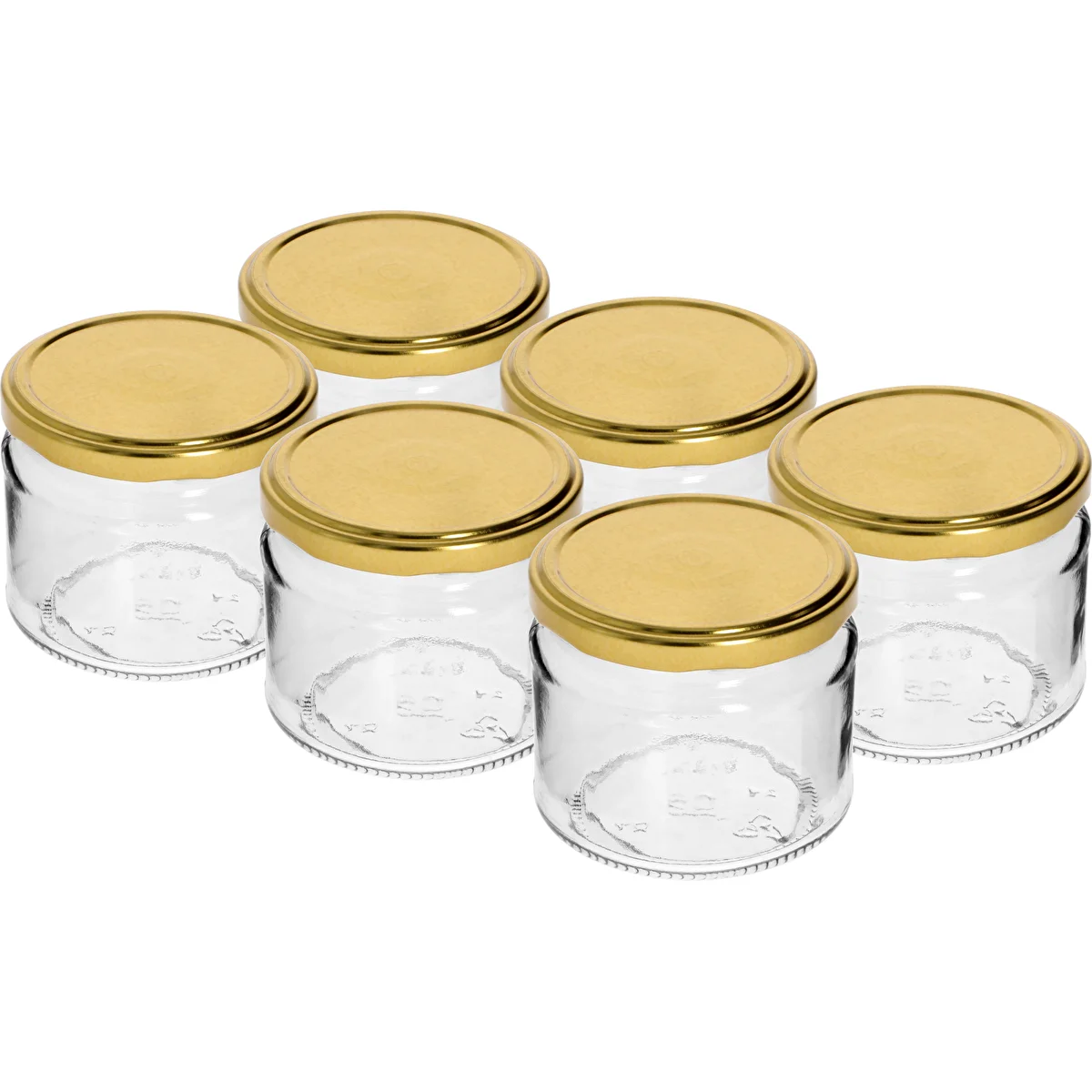 330 ml jar with golden Ø82/6 lid, 6 pcs
