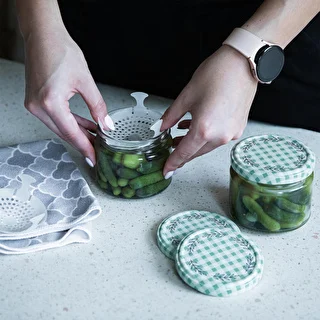 330 ml low jar with vichy check pattern Ø82/6 lid, 6 pcs – photo 7