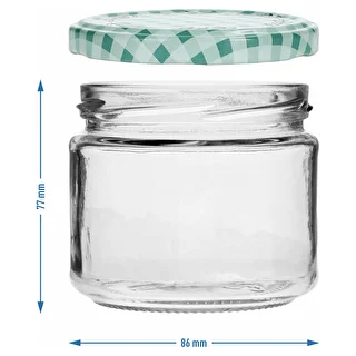 330 ml low jar with vichy check pattern Ø82/6 lid, 6 pcs – photo 6