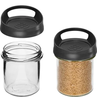 Glass container, 350 ml, with a lid for hanging – photo 2