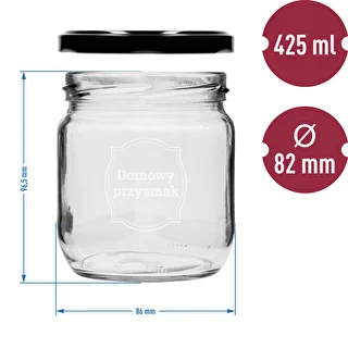 Twist off jar, 425 ml, with “Domowy przysmak” print and lid, 3 pcs – photo 6