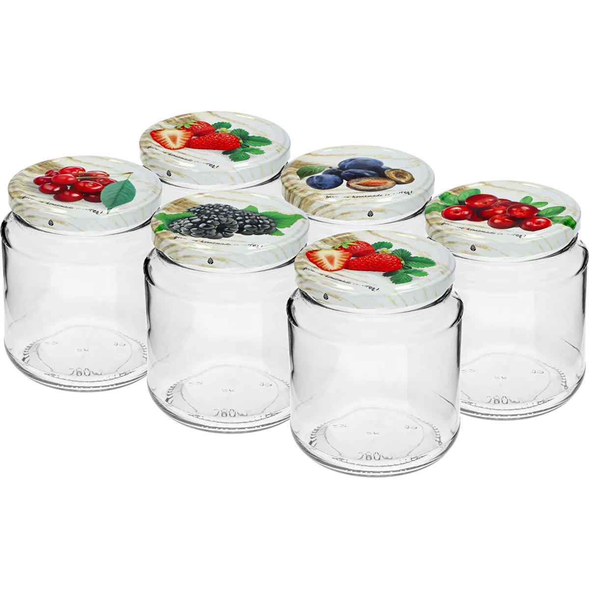 580 ml twist-off jar with colour lid Ø82/6, 6 pcs