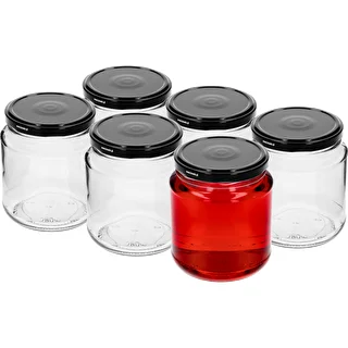 580 ml jar with black Ø82/6 lid - 6 pcs – photo 2