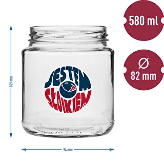 TO 580 ml fi 82 jar with colour print and black lid, 3pcs. – photo 6