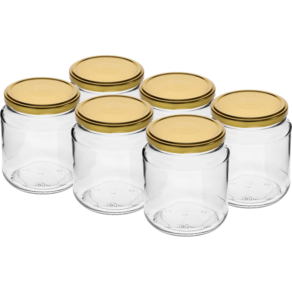580 ml twist-off jar with golden lid Ø82/6, 6 pcs