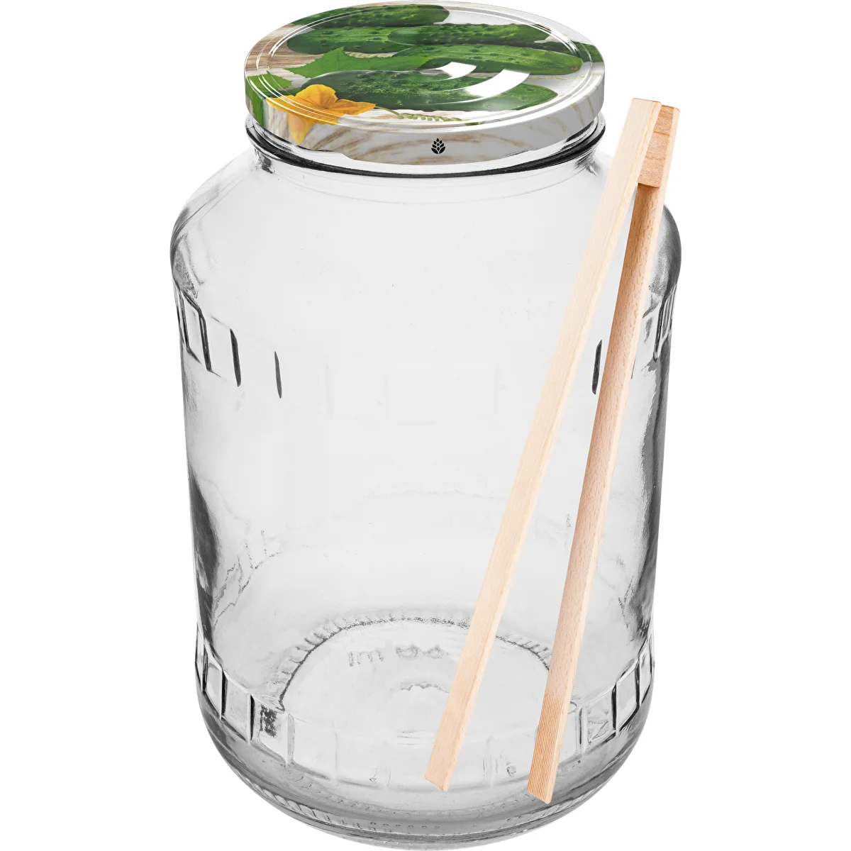 1,5l twist off glass jar with coloured lid Ø82/6 and tongs