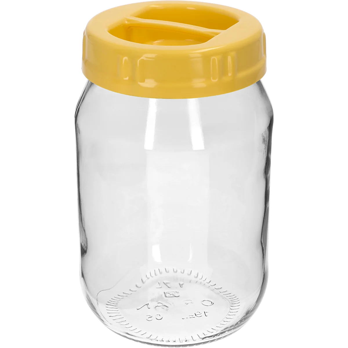 1.7 L Twist-Off (TO) Jar with Yellow Plastic Lid and Handle, 100 mm, 1 pc