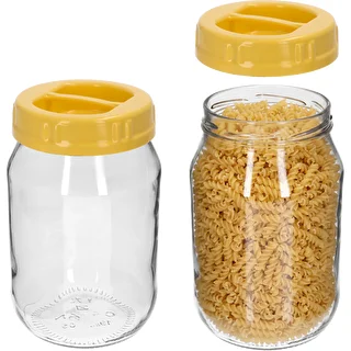 1.7 L Twist-Off (TO) Jar with Yellow Plastic Lid and Handle, 100 mm, 1 pc – photo 3
