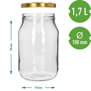 1.7 L Twist-Off Jar with 100/6 Gold Lid, 1 pc. – photo 4
