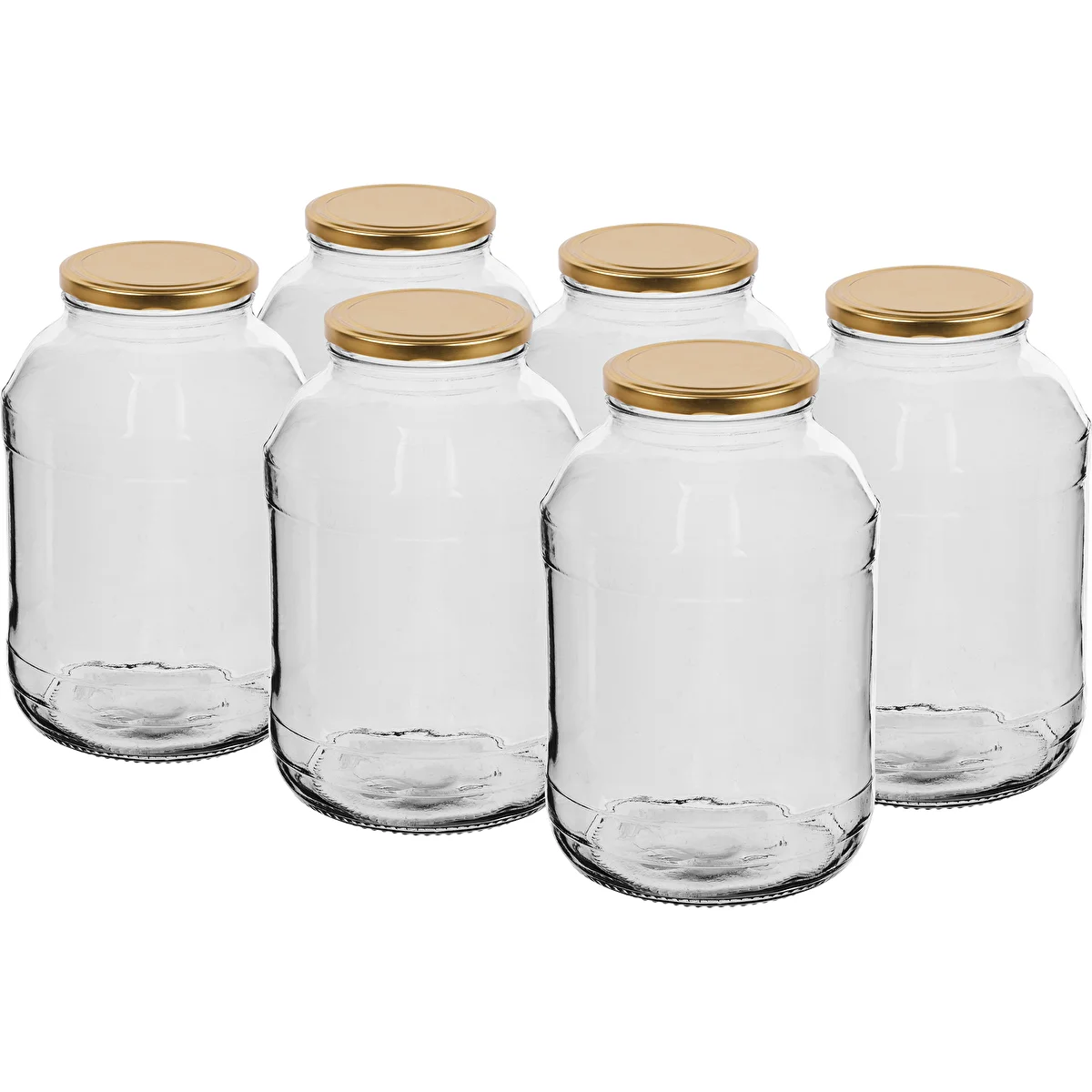 2l twist off glass jar with golden lid Ø82/6 - 6 pcs.