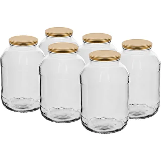 2l twist off glass jar with golden lid Ø82/6 - 6 pcs. – photo 1