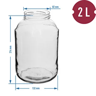2l twist off glass jar with golden lid Ø82/6 - 6 pcs. – photo 2
