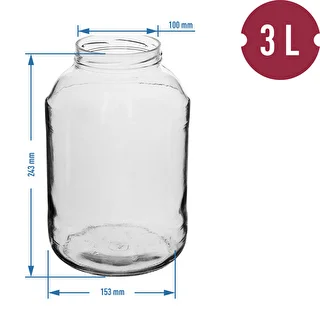 3l twist off glass jar Ø100 - 6 pcs. – photo 2