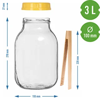 3 L Twist-Off Jar, Tongs, and Plastic Lid Ø 100 with Handle – photo 7
