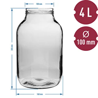 4 L jar with black screw lid Ø100 – photo 6