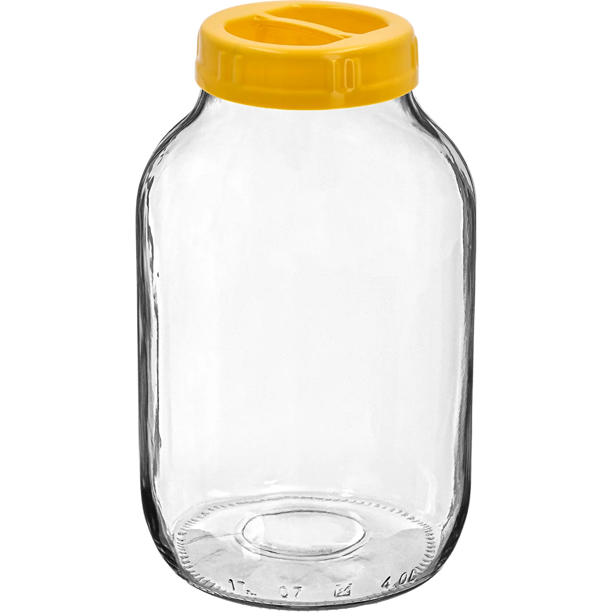 Twist-off Glass Jar 4 L with Plastic Lid Ø100 and Handle