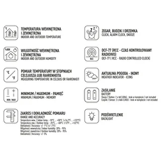 Weather station RCC – electronic, wireless, backlit, sensor, black – photo 11