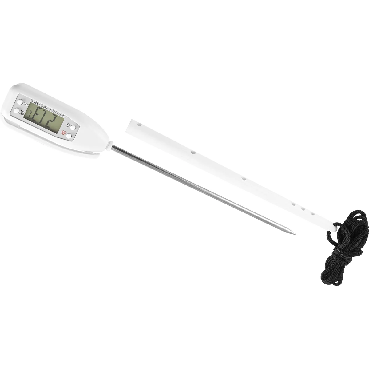 Electronic cooking thermometer (-50°C to +300°C) with case, white