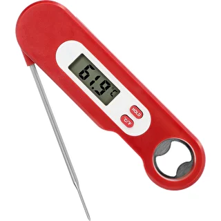 Electronic culinary thermometer with folding probe (-50/+300℃), red