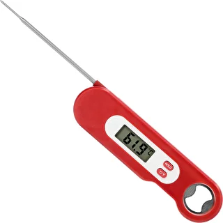 Electronic culinary thermometer with folding probe (-50/+300℃), red – photo 3