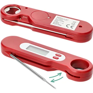 Electronic culinary thermometer with folding probe (-50/+300℃), red – photo 4