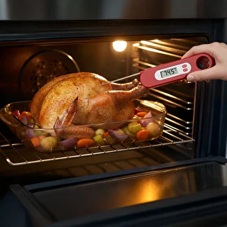 Electronic culinary thermometer with folding probe (-50/+300℃), red – photo 8