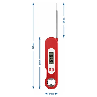 Electronic culinary thermometer with folding probe (-50/+300℃), red – photo 5