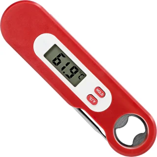 Electronic culinary thermometer with folding probe (-50/+300℃), red – photo 2