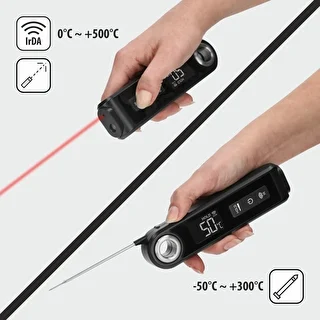 Infrared cooking thermometer, compact, with foldable probe – photo 6