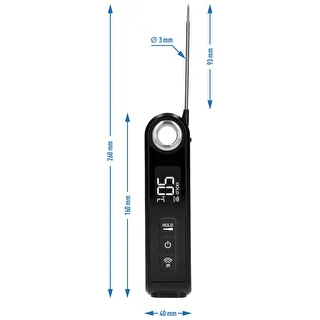 Infrared cooking thermometer, compact, with foldable probe – photo 11