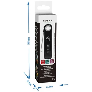 Infrared cooking thermometer, compact, with foldable probe – photo 12