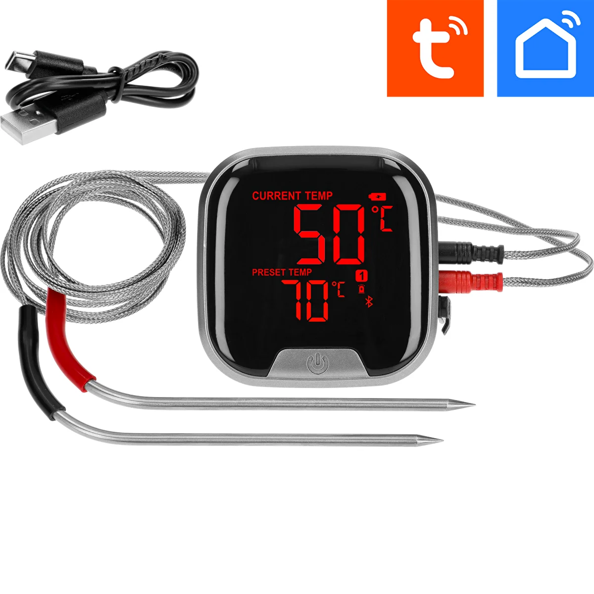 Kitchen thermometer with Bluetooth, 2 probes