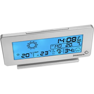 Weather station RCC, DCF – electronic, wireless, backlit, sensor, white – photo 3
