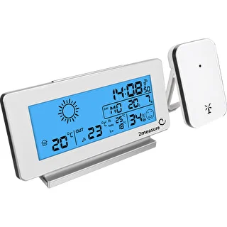 Weather station RCC, DCF – electronic, wireless, backlit, sensor, white – photo 2