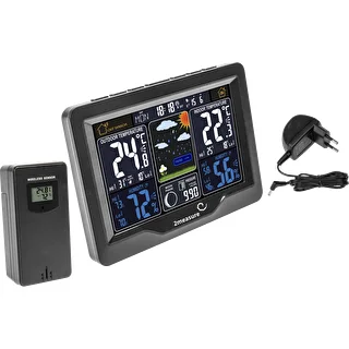 Weather station RCC, DCF – electronic, wireless, backlit, sensor, black