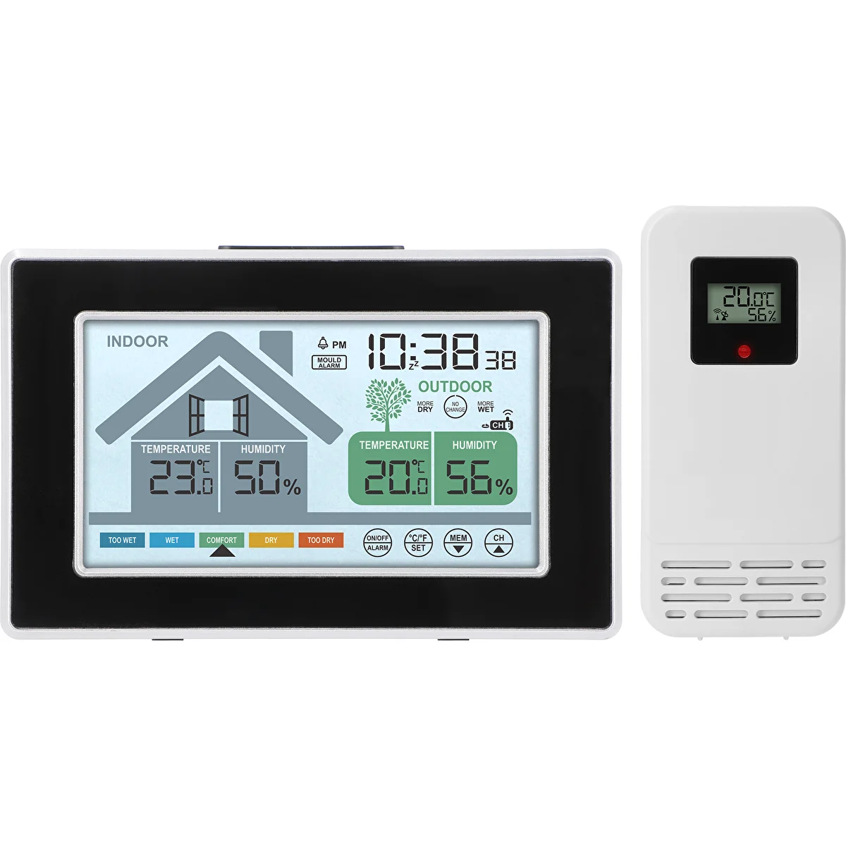 Soens-brand weather station – electronic, with wireless outdoor sensor