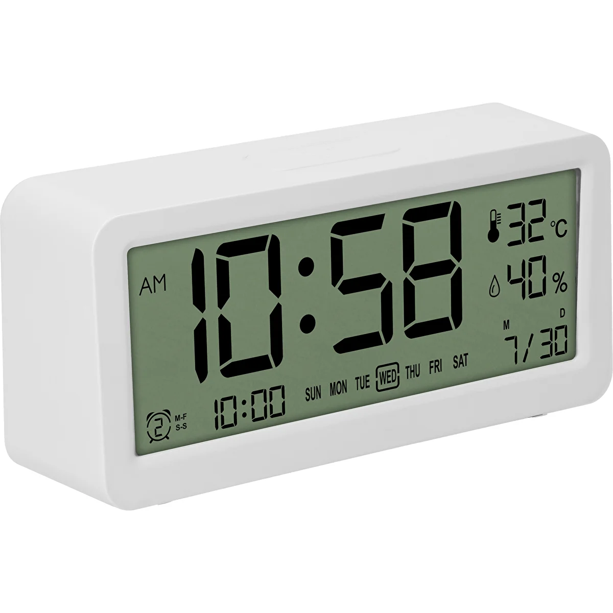 Soens electronic weather station - white, with clock and calendar