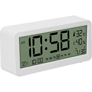 Soens electronic weather station - white, with clock and calendar