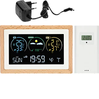 Weather station (RCC,DCF) - electronic, wireless, with backlit, sensor, white