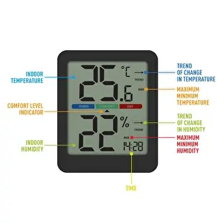 Indoor electronic thermometer, black – photo 12