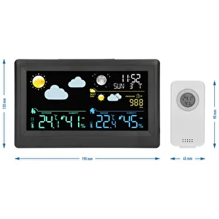 Electronic weather station - wireless, with sensor, black – photo 12