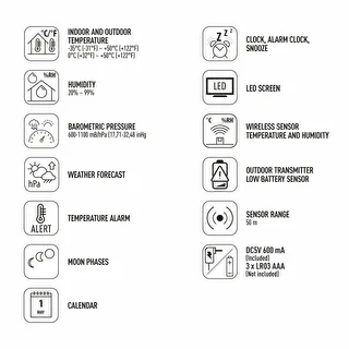 Electronic weather station - wireless, with sensor, black – photo 11